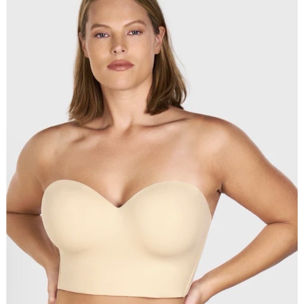 HSIA Longline Strapless Underwire Full Coverage Corset Bra Beige/Nude 44DD NWT